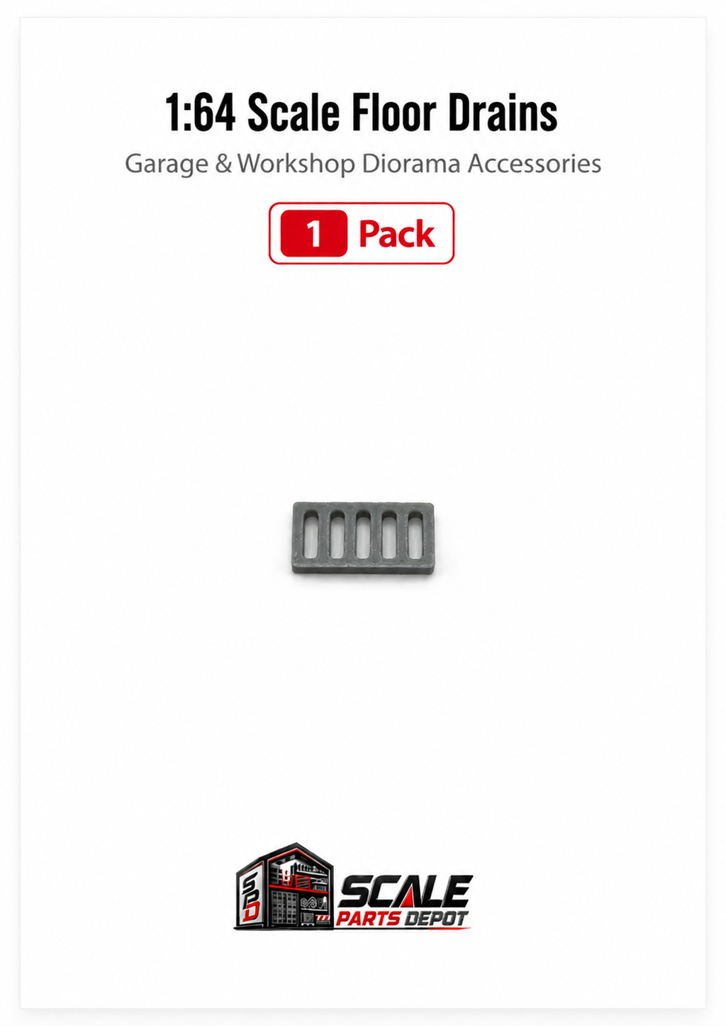 1:64 Scale Floor Drains – Garage & Workshop Diorama Accessories