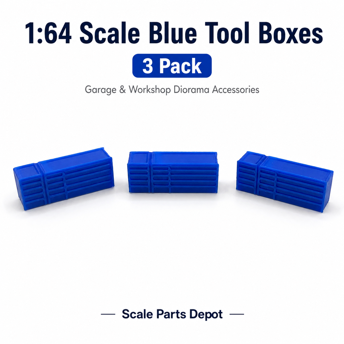 1:64 Scale Blue Tool Boxes – Garage & Workshop Diorama Accessories