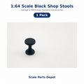 1:64 Scale Black Shop Stools – Garage & Diorama Accessories
