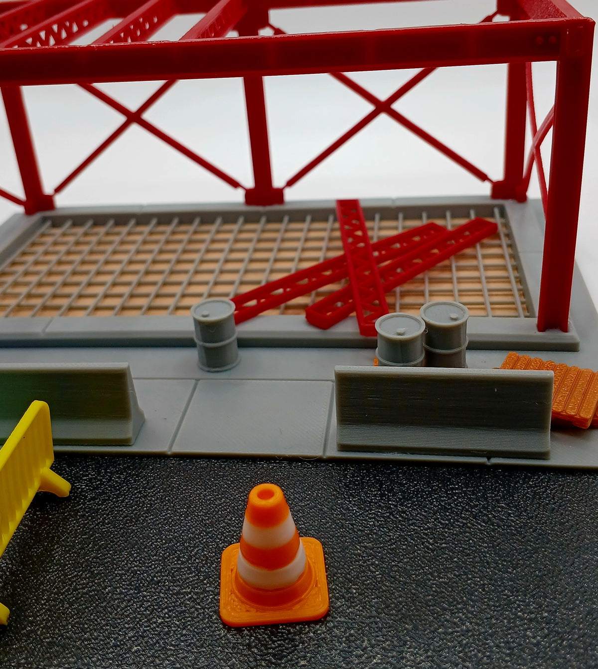 1:64 Orange Traffic Cone 3D Printed Diecast Diorama Construction Accessory