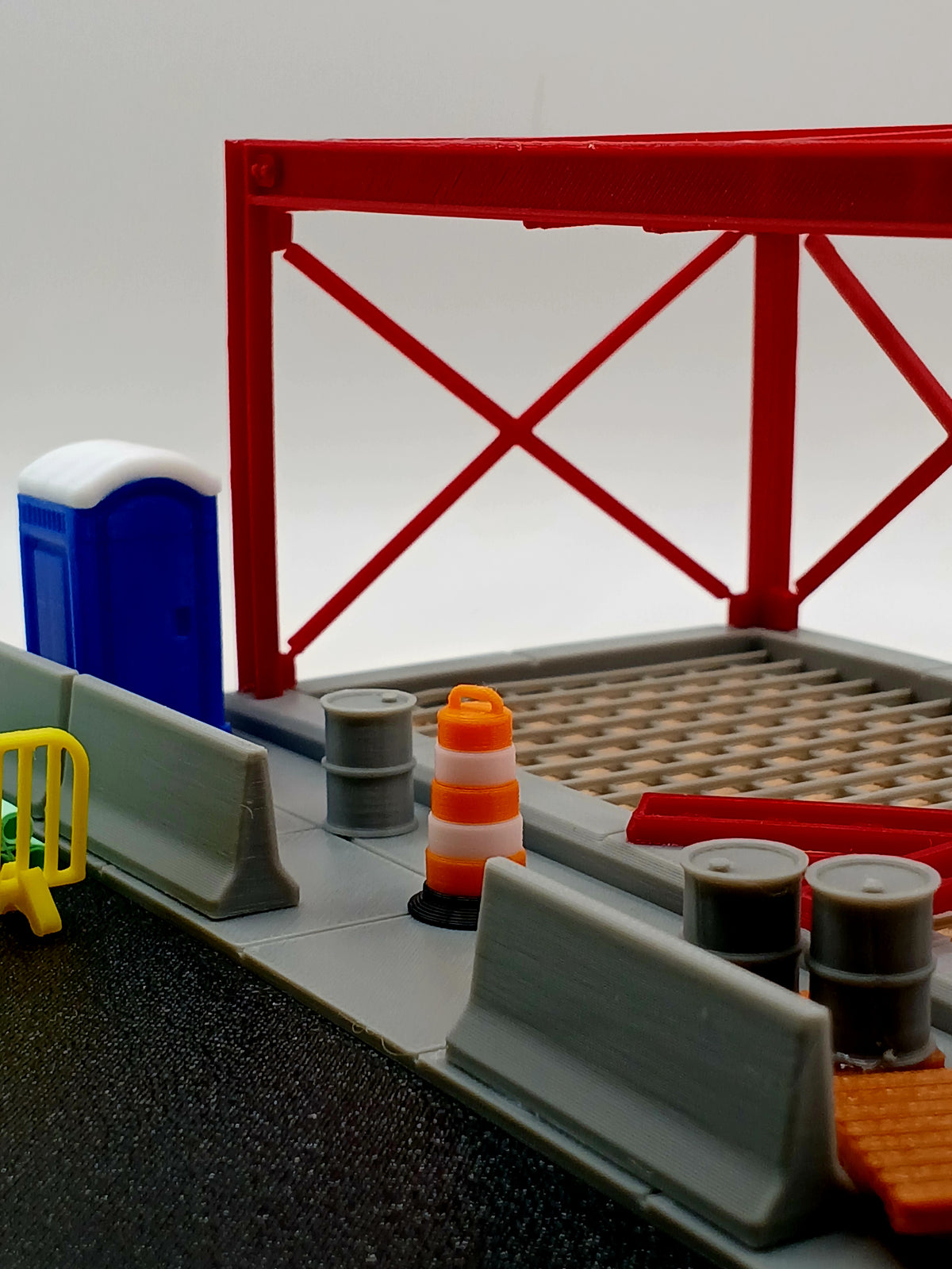 1:64 Small Orange Construction Safety Barrel 3D Printed Diecast Diorama Accessory
