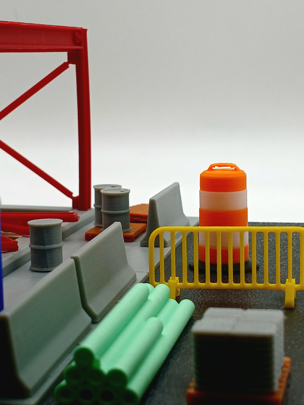 1:64 Orange Construction Safety Barrel 3D Printed Diecast Diorama Accessory
