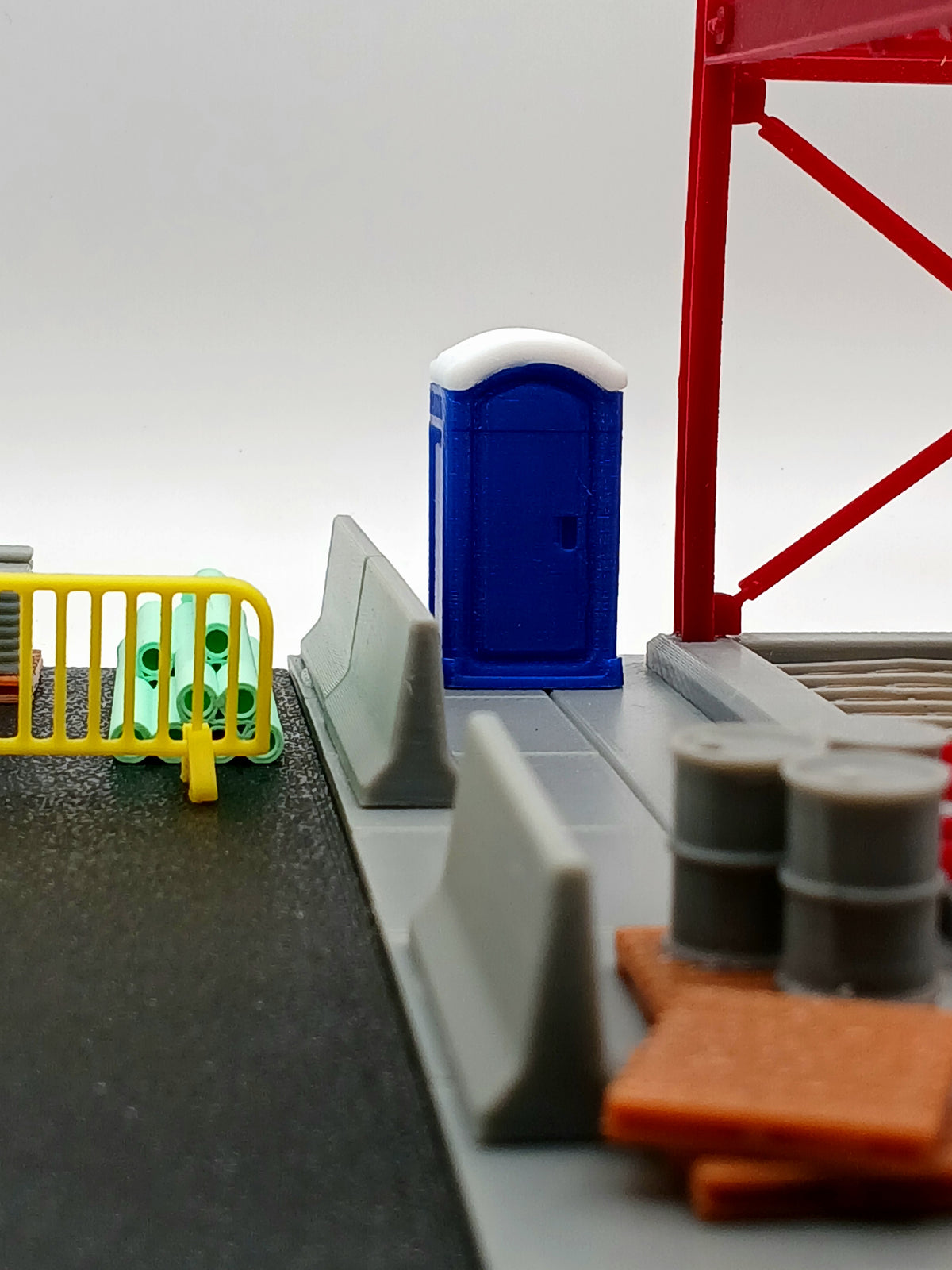 1:64 Scale Blue Portable Toilet Porta Potty 3D Printed Diecast Diorama