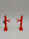 1:64 Scale Red 2-Post Car Lift Garage Workshop Diorama Kit