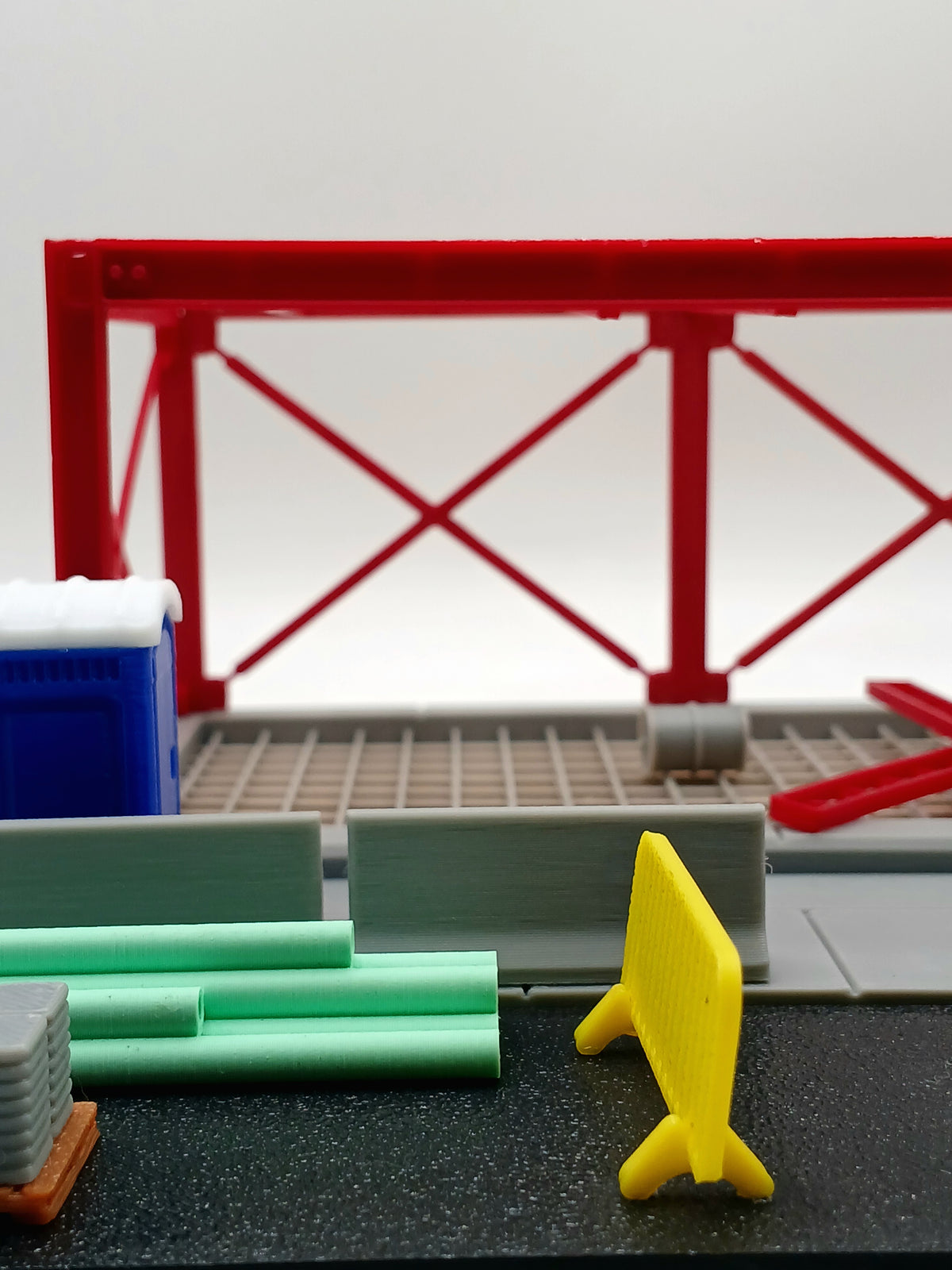 1:64 Yellow Road Construction Barrier 3D Printed Diecast Diorama Accessory