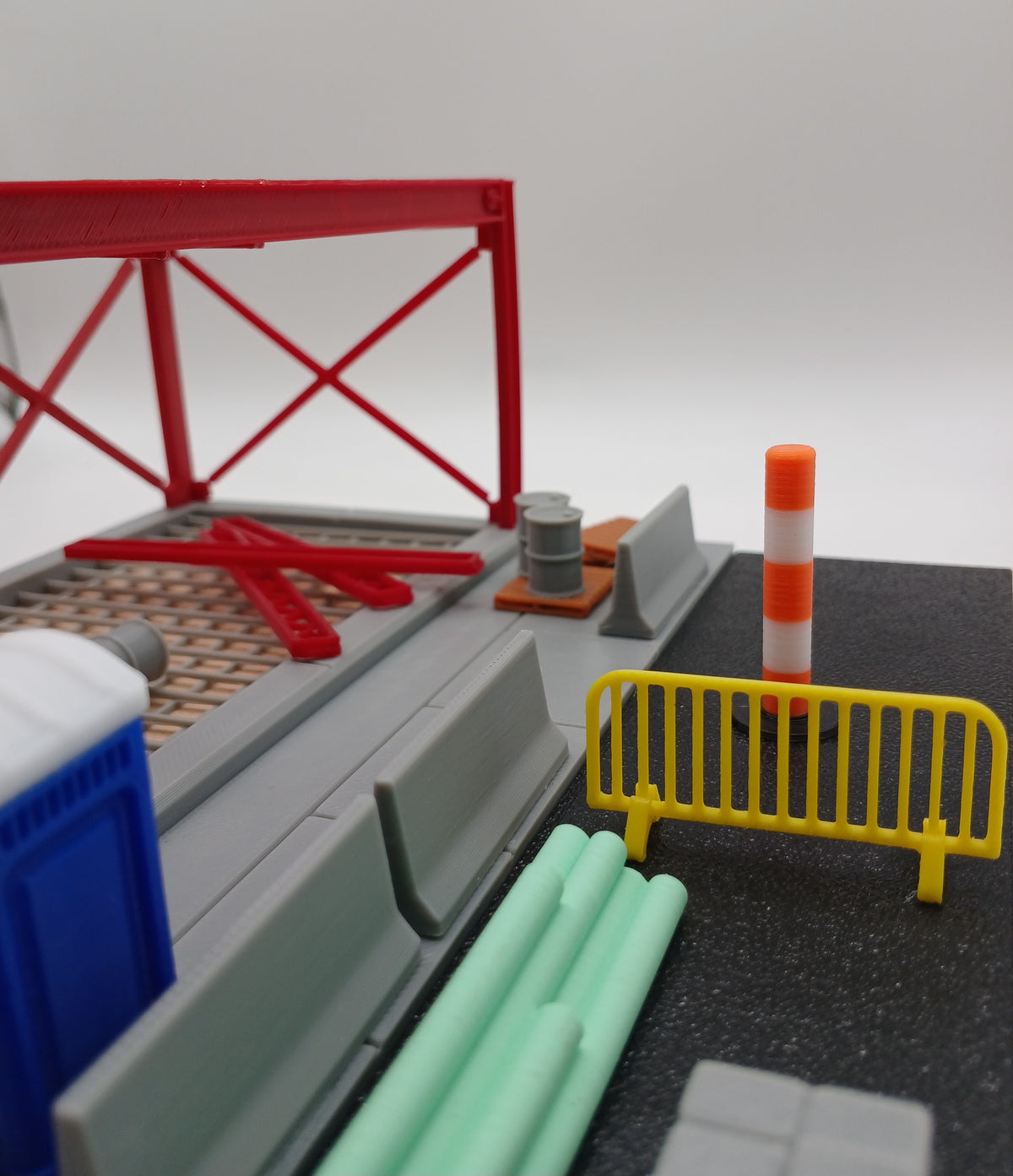 1:64 Orange White Traffic Delineator Post 3D Printed Diecast Diorama Accessory