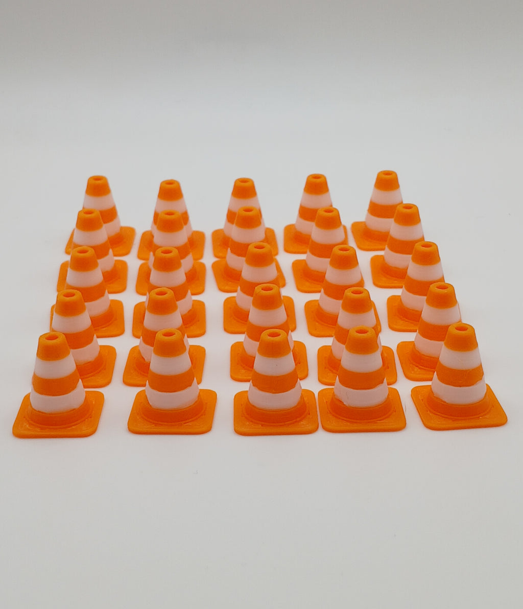 1:64 Orange Traffic Cone 3D Printed Diecast Diorama Construction Accessory