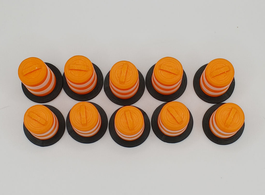 1:64 Orange Construction Safety Barrel 3D Printed Diecast Diorama Accessory