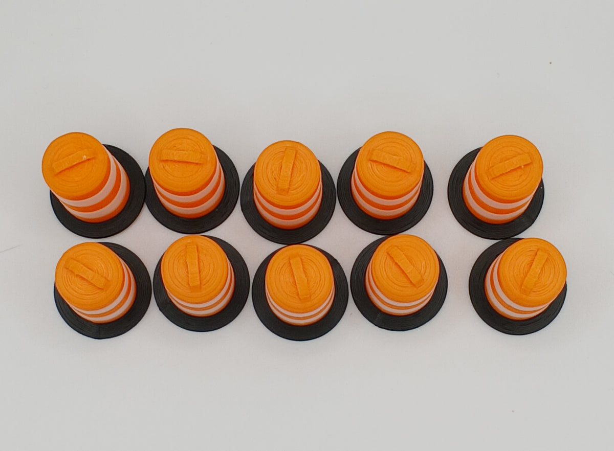 1:64 Orange Construction Safety Barrel 3D Printed Diecast Diorama Accessory