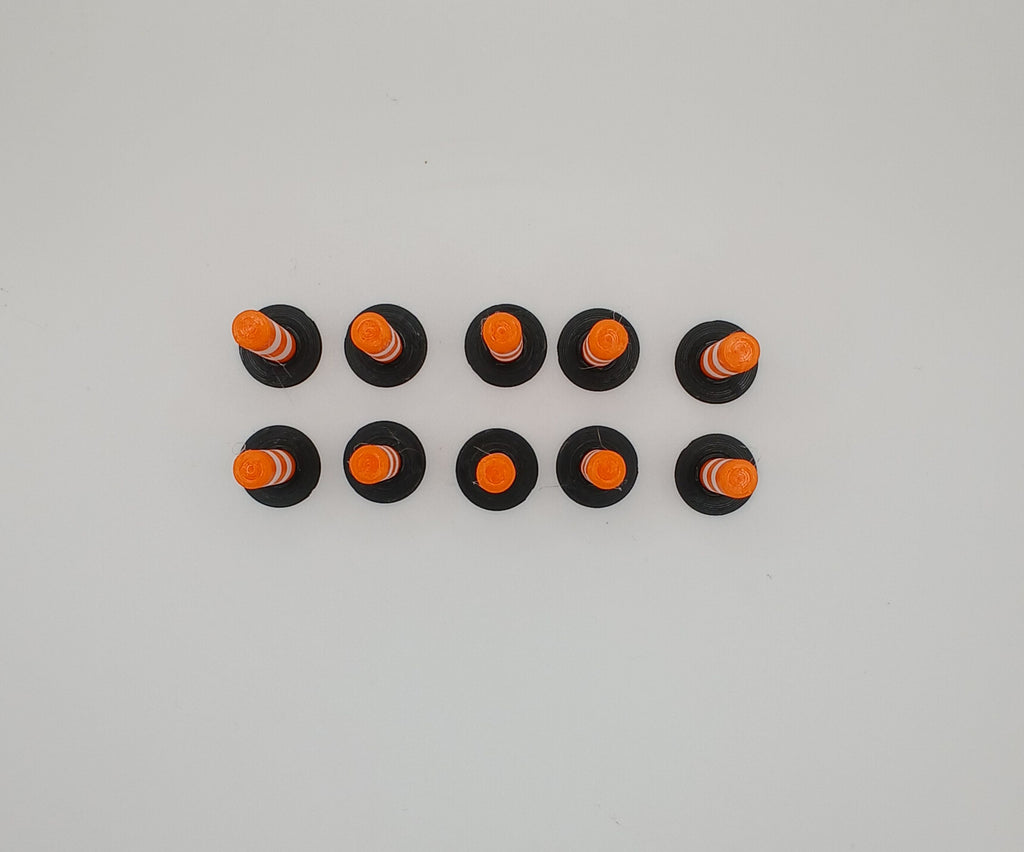 1:87 HO Scale Orange White Traffic Delineator Post 3D Printed Diecast Diorama Accessory