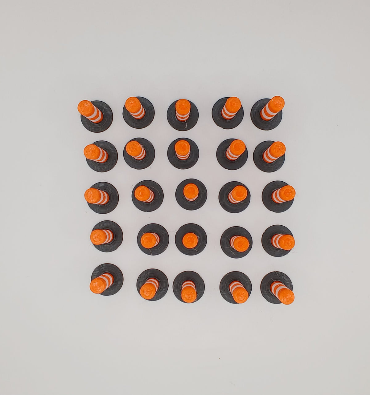 1:87 HO Scale Orange White Traffic Delineator Post 3D Printed Diecast Diorama Accessory