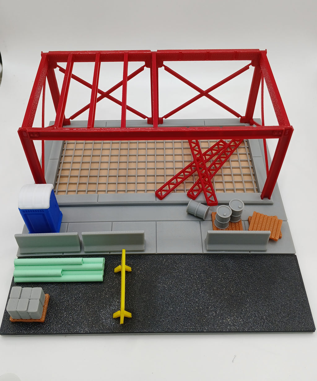 1:64 Scale Green Pipe Stack 3D Printed Construction Diorama Accessory
