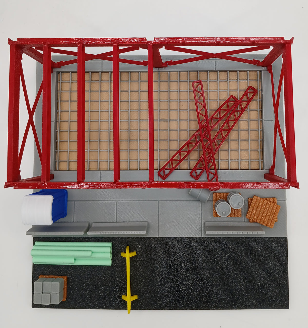 1:64 Scale Construction Site Building Kit – Unassembled