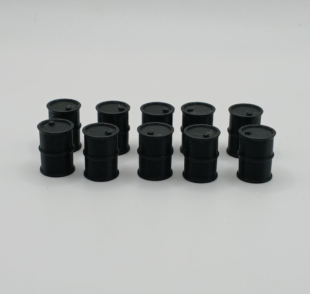 1:64 Scale Black Oil Drum Barrel Garage Diorama 3D Printed