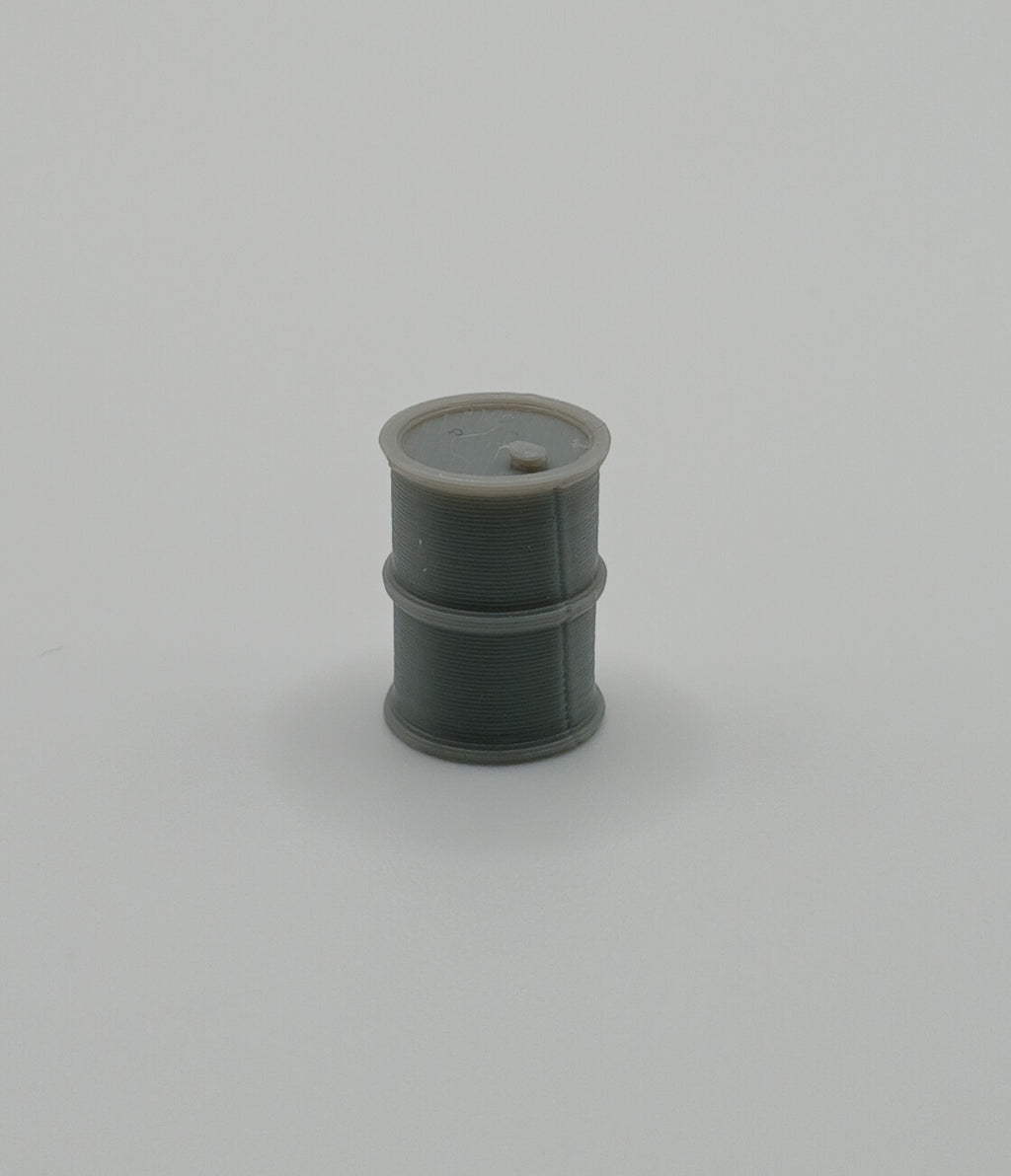 1:64 Scale Gray Oil Drum Barrel Garage Diorama 3D Printed