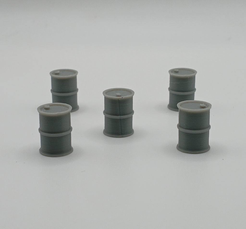 1:64 Scale Gray Oil Drum Barrel Garage Diorama 3D Printed