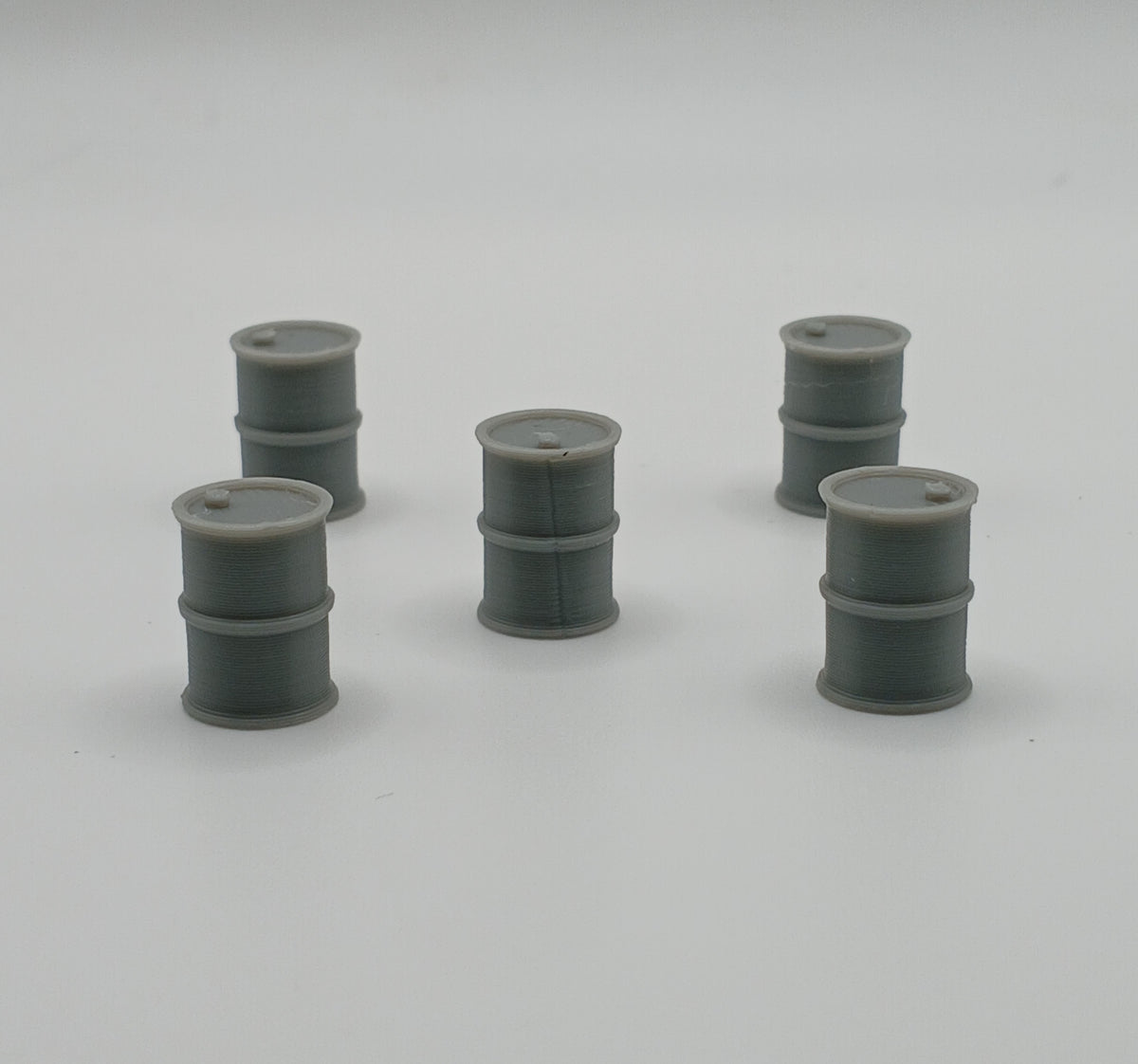 1:64 Scale Gray Oil Drum Barrel Garage Diorama 3D Printed