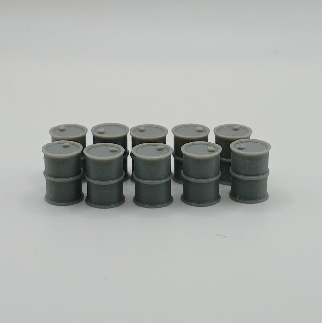1:64 Scale Gray Oil Drum Barrel Garage Diorama 3D Printed