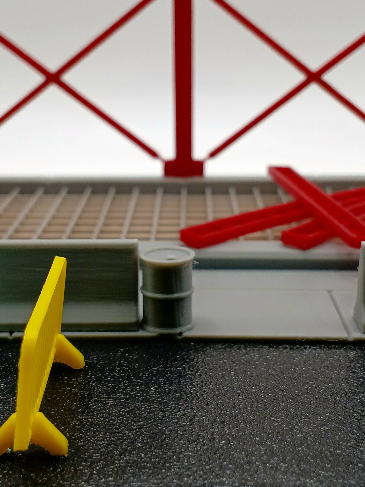 1:64 Scale Gray Oil Drum Barrel Garage Diorama 3D Printed