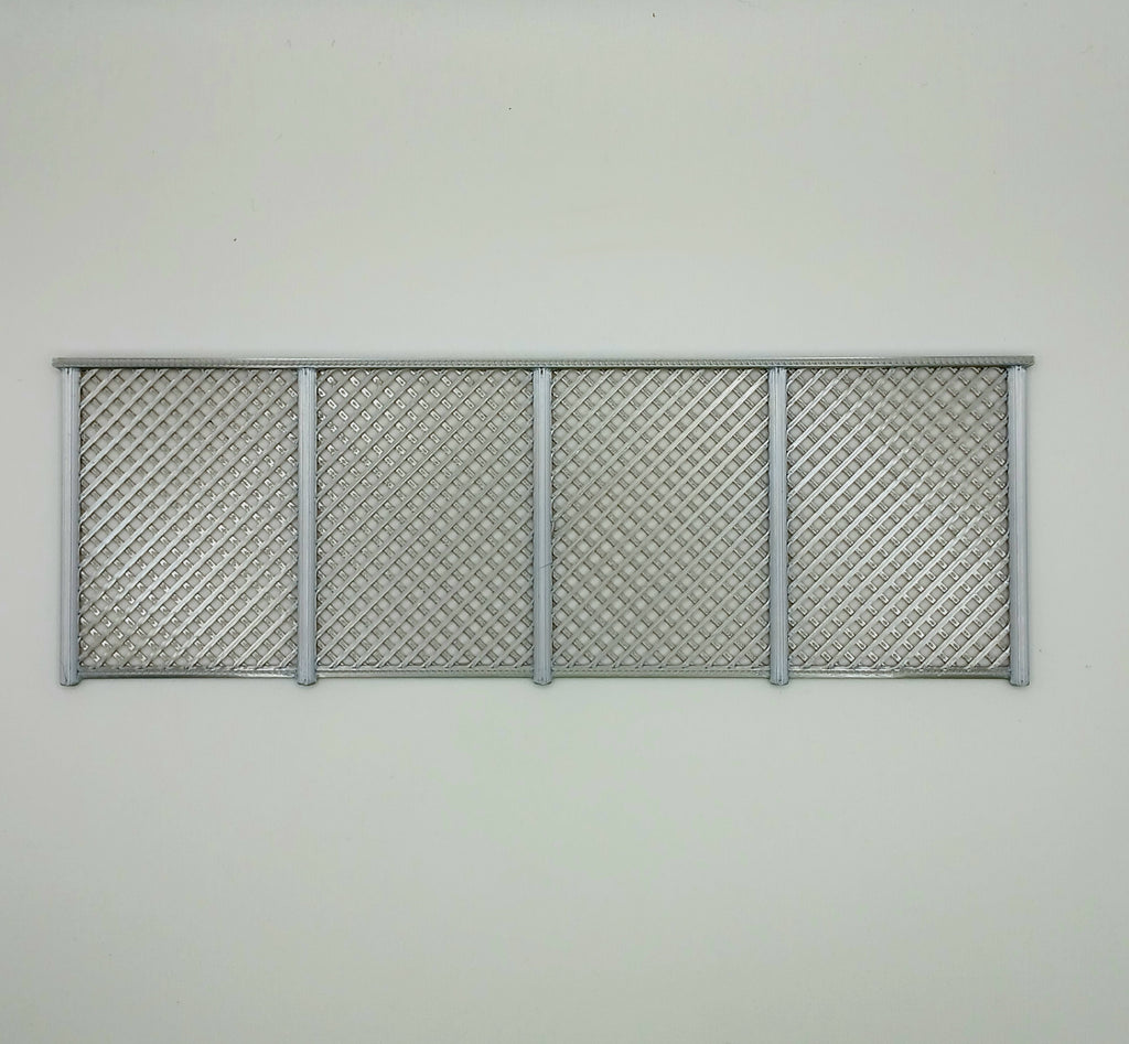 1:64 Scale Silver Four Panel Fence Diecast Diorama Accessory
