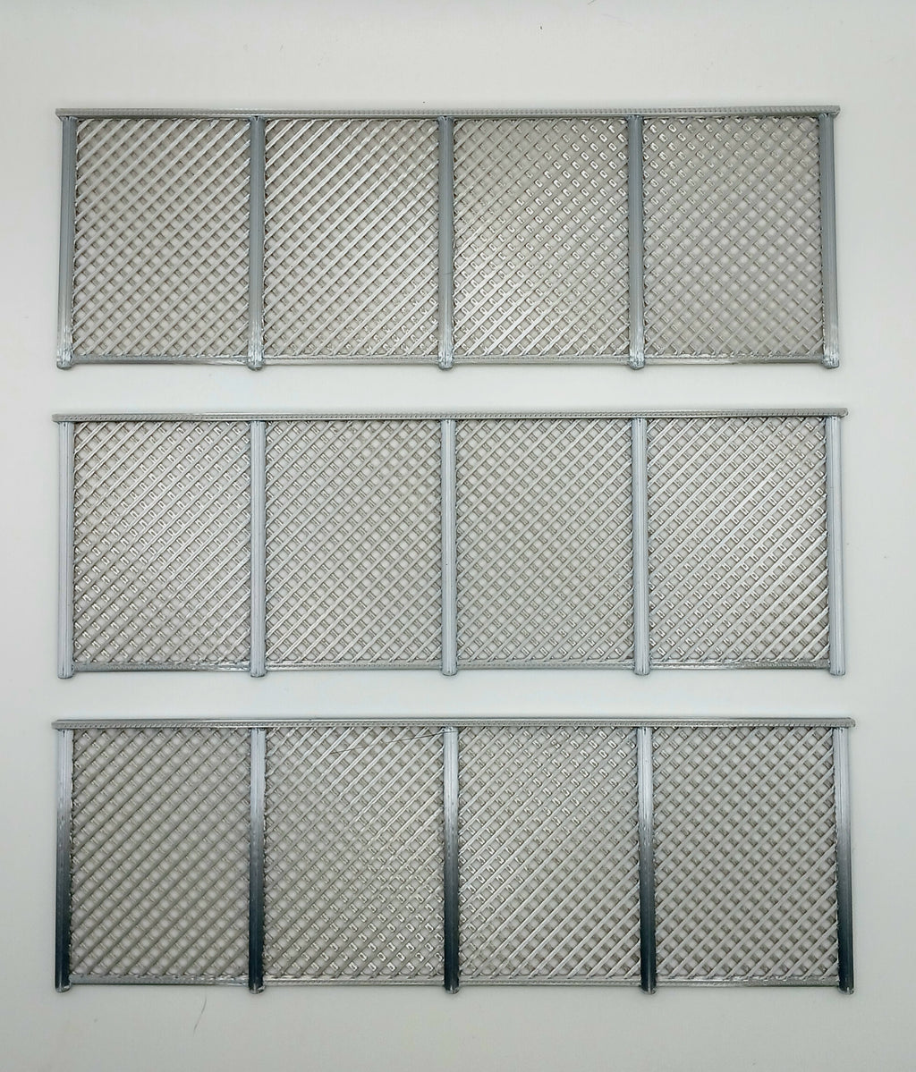 1:64 Scale Silver Four Panel Fence Diecast Diorama Accessory