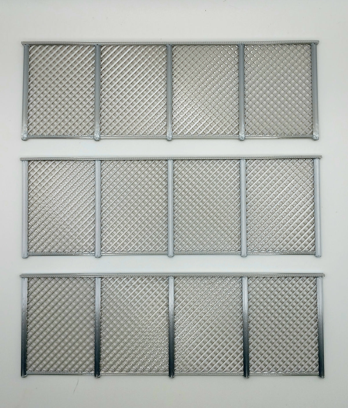 1:64 Scale Silver Four Panel Fence Diecast Diorama Accessory
