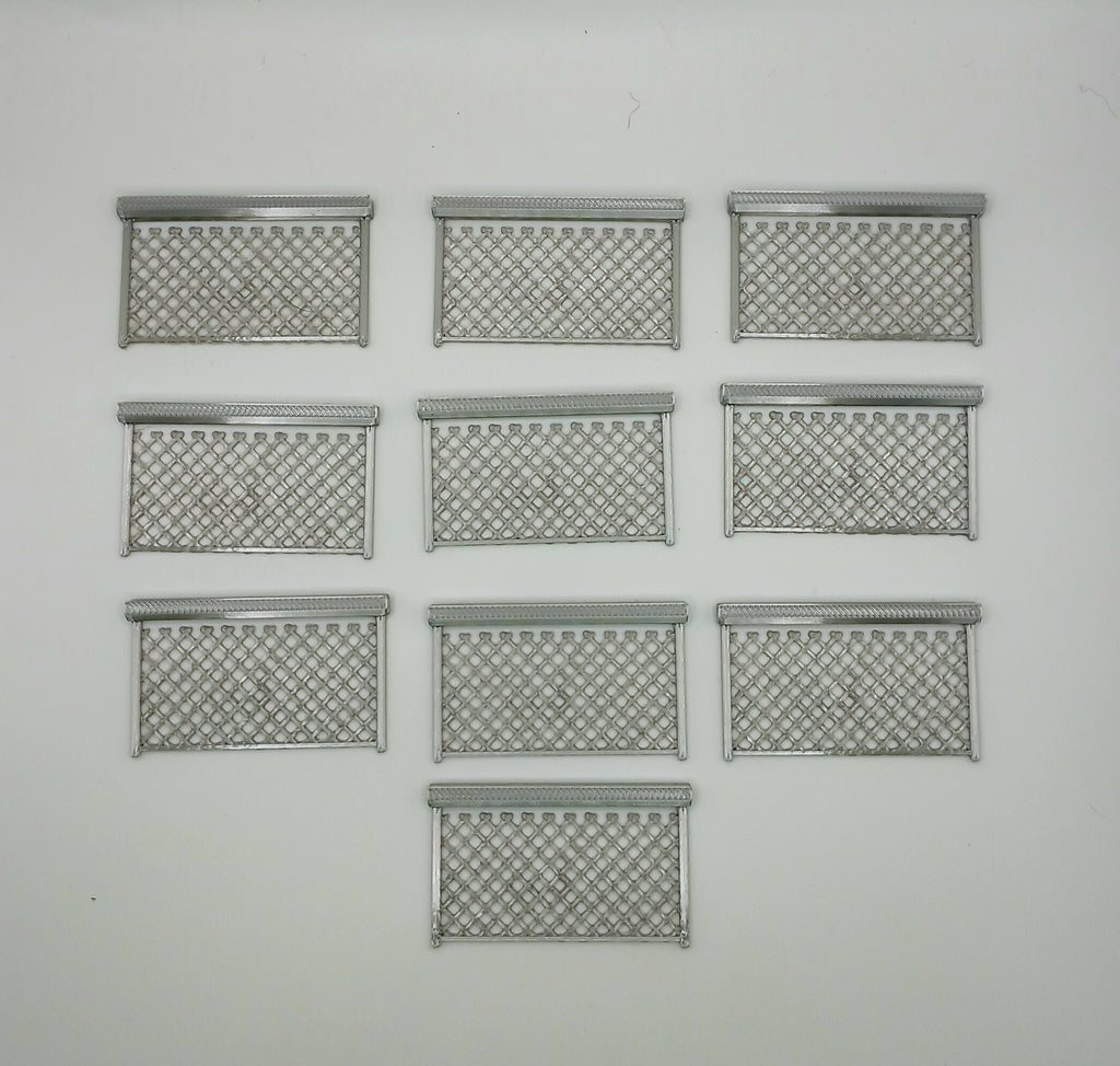 1:64 Scale Silver Single Panel Fence Diecast Diorama Accessory