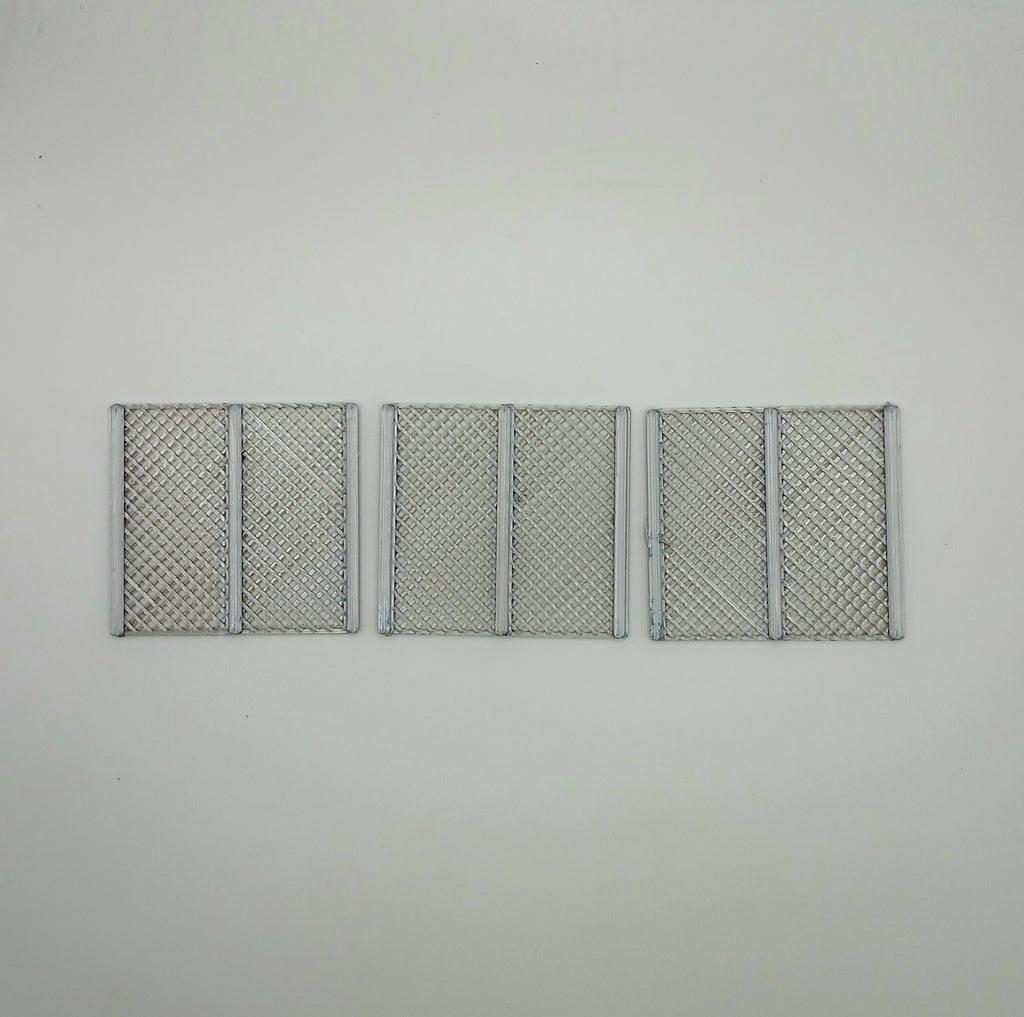 1:64 Scale Silver Two Panel Fence Diecast Diorama Accessory