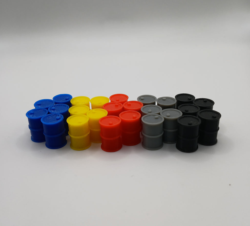 1:64 Scale Multicolor Oil Drums 3D Printed Diorama Accessories