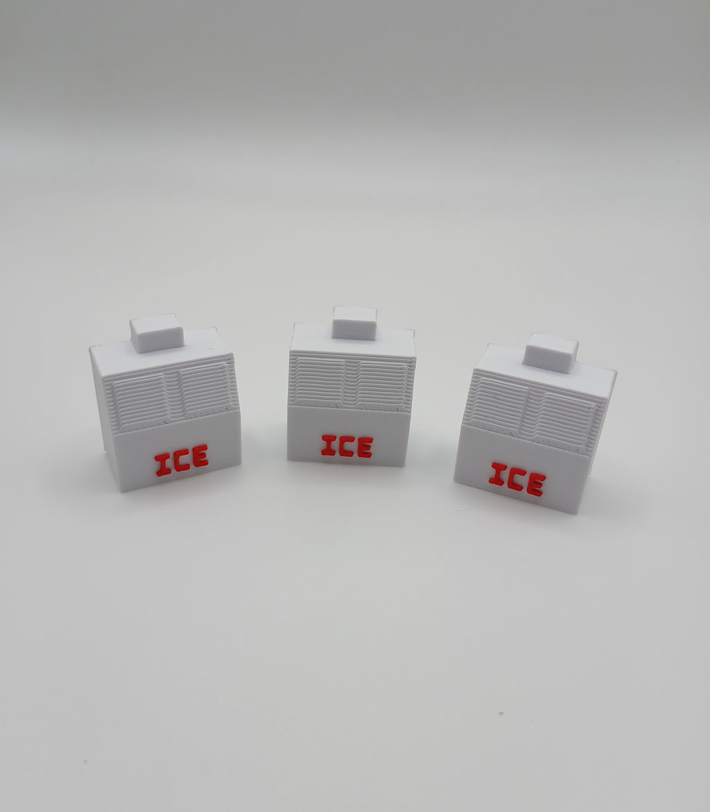 1:64 Scale White Ice Box 3D Printed Diecast Diorama Accessory