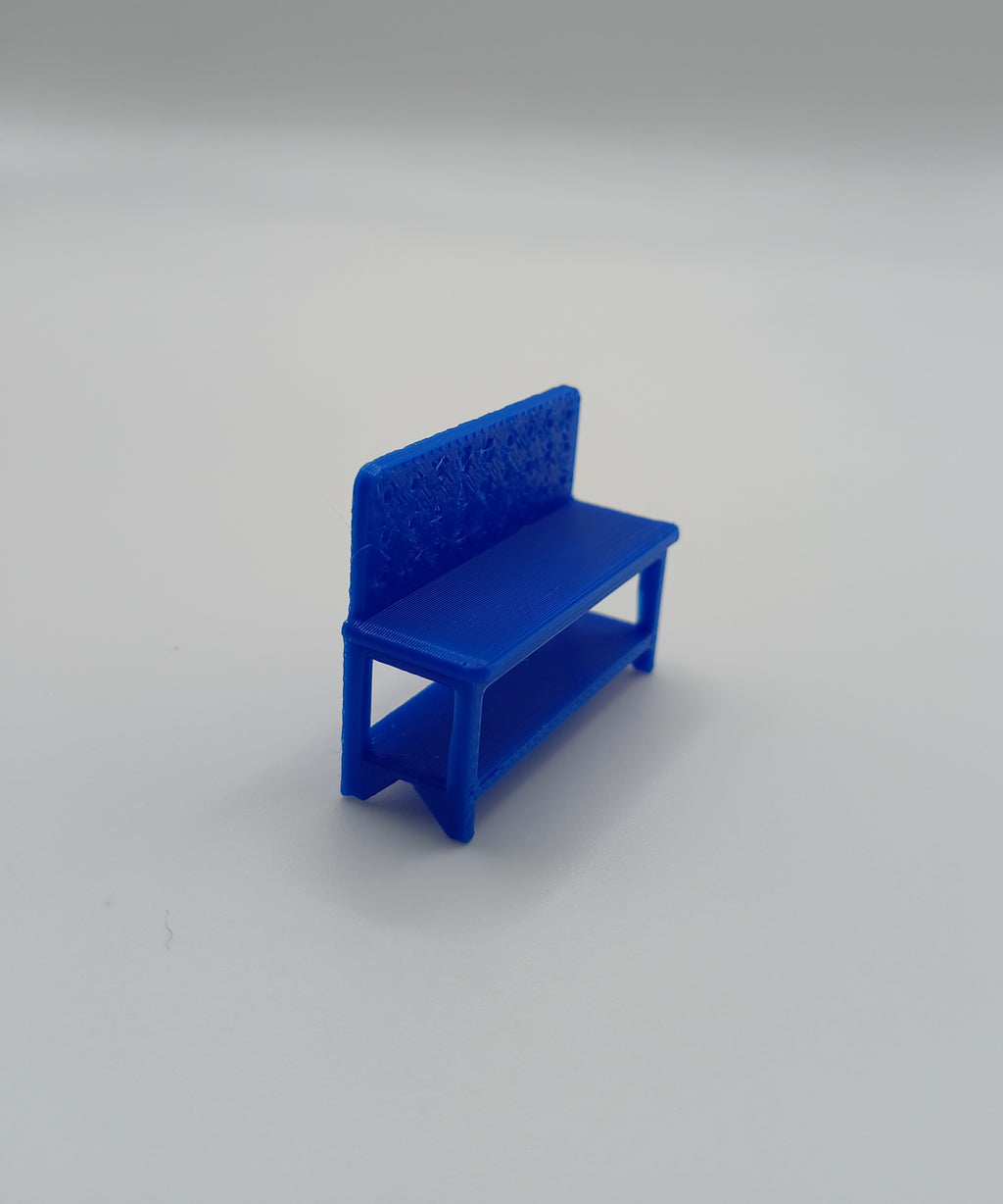 1:64 Scale Blue Workbench – 3D Printed Garage Diorama Accessory