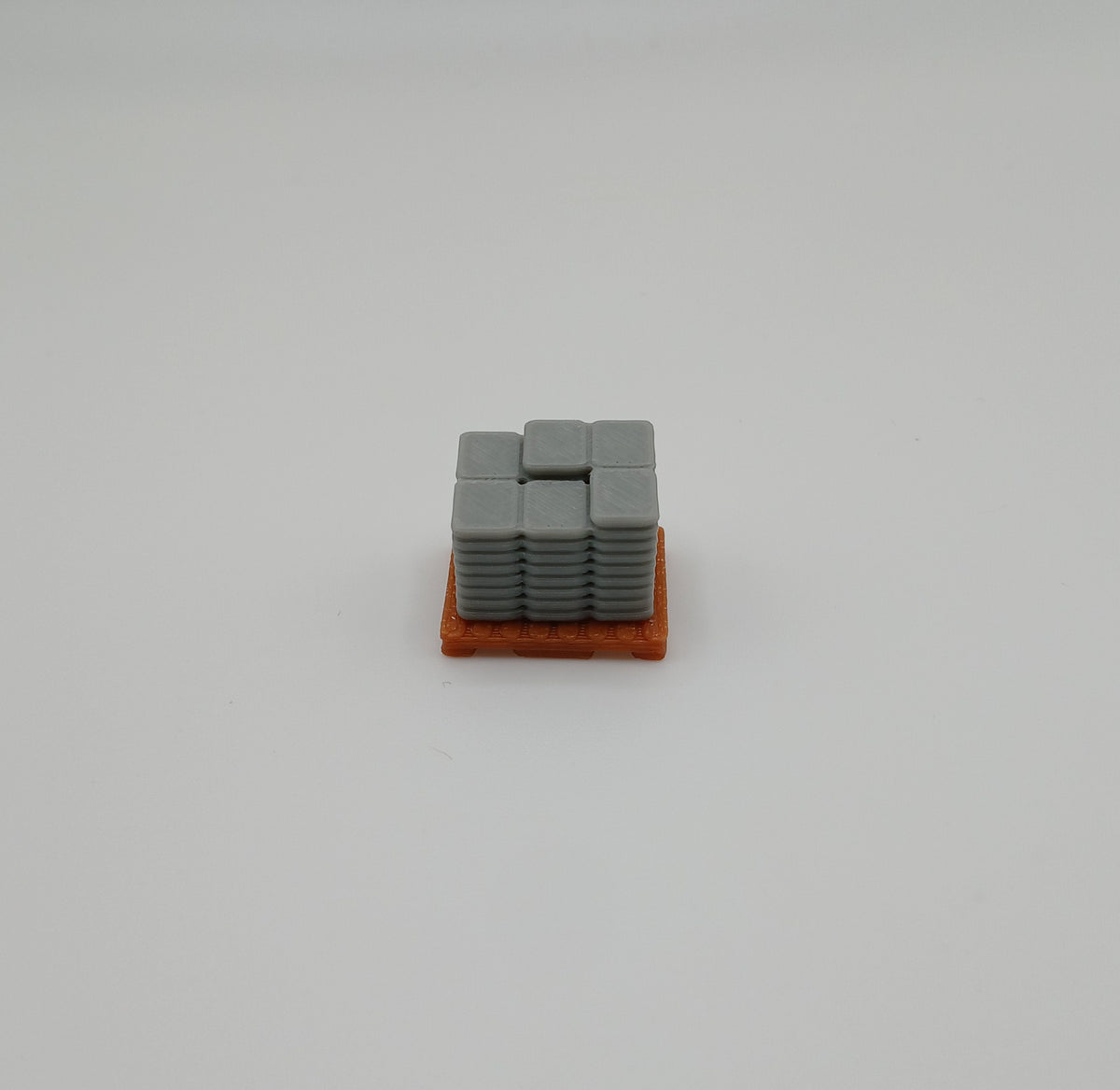 1:64 Scale Gray Sandbag Stack with Brown Pallet 3D Printed Diorama