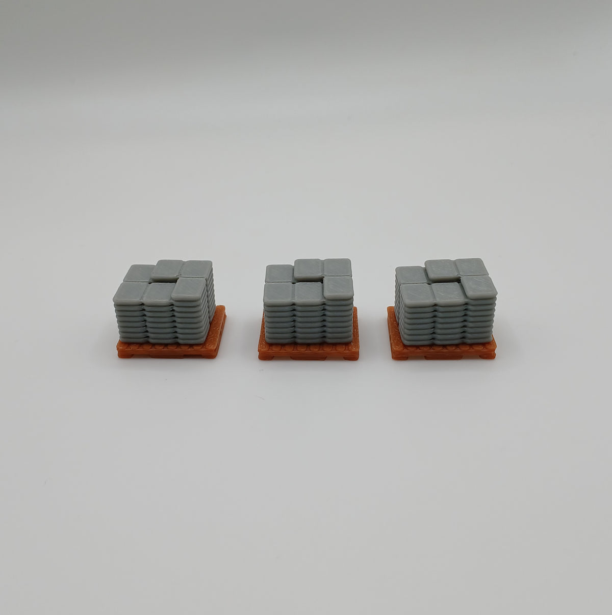 1:64 Scale Gray Sandbag Stack with Brown Pallet 3D Printed Diorama