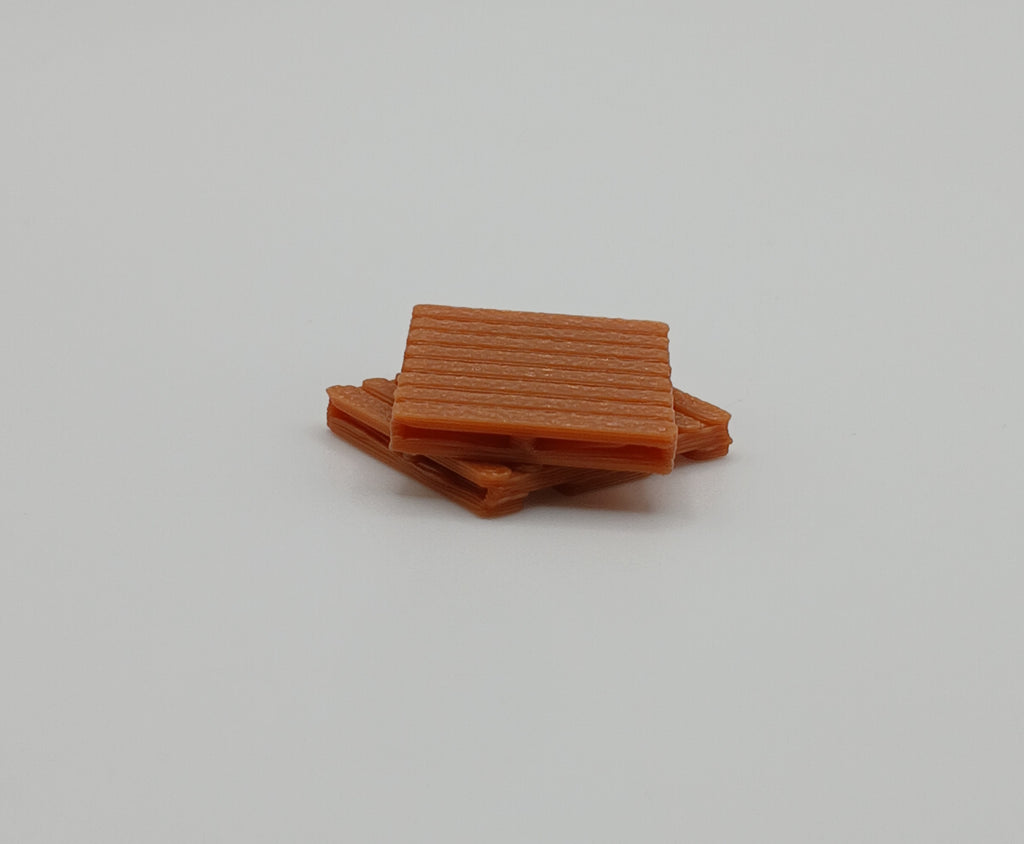1:64 Scale Brown Wood-Style Pallets – 3D Printed Diorama Accessories