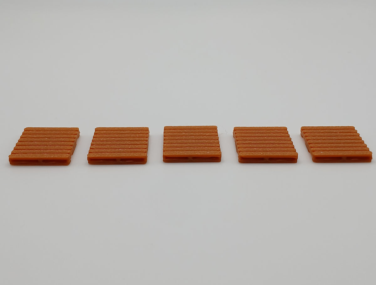 1:87 HO Scale Brown Wood-Style Pallets – 3D Printed Diorama Accessories