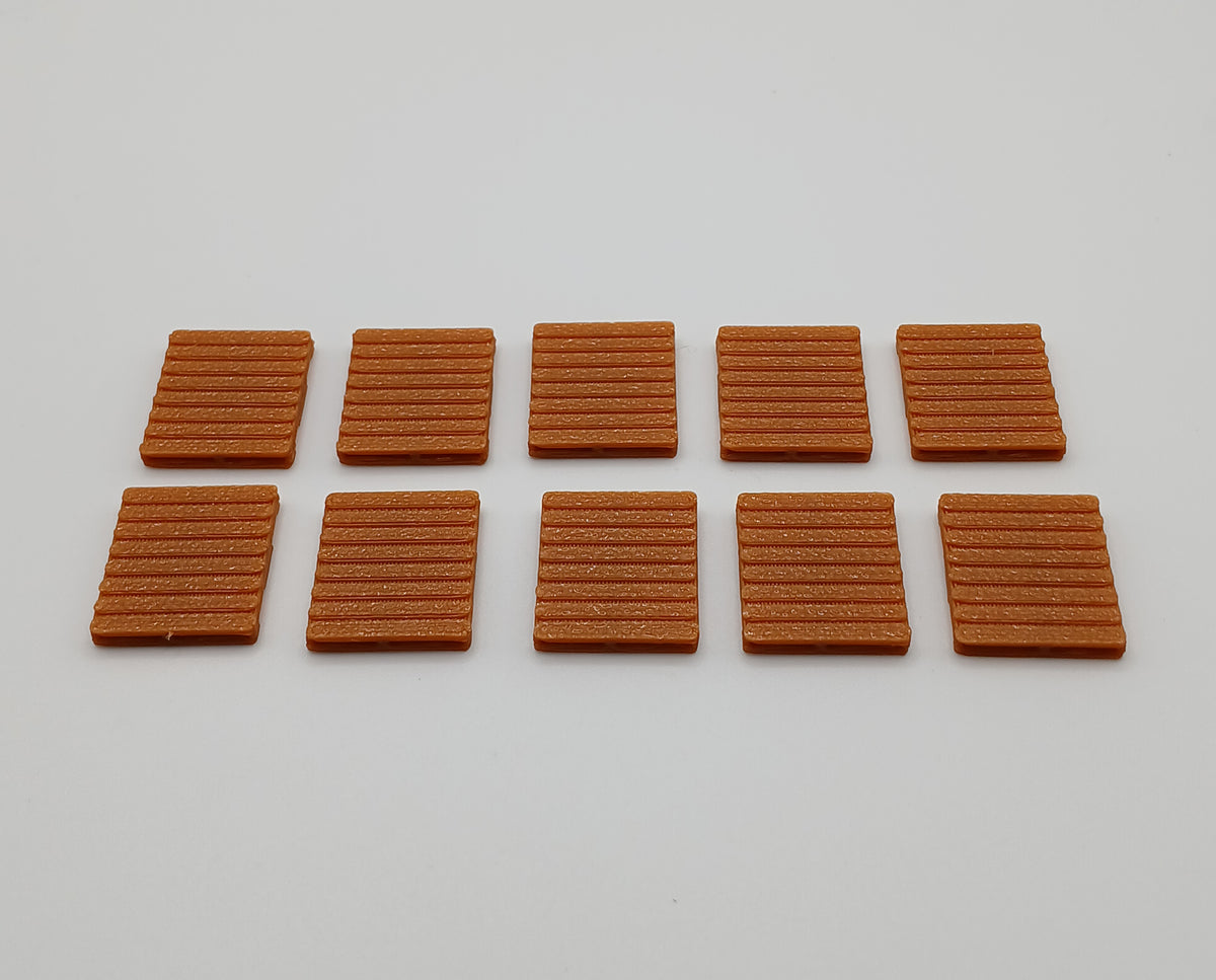 1:87 HO Scale Brown Wood-Style Pallets – 3D Printed Diorama Accessories