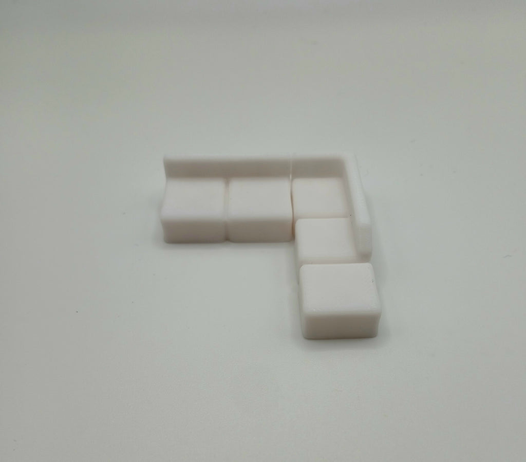 1:64 Scale White Sectional Couch – 3D Printed Diorama Furniture