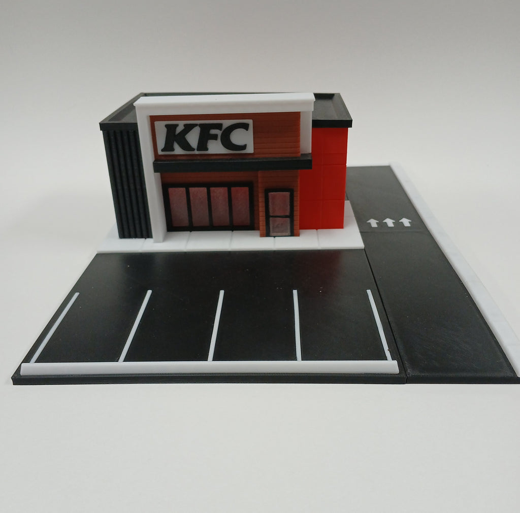1:64 Scale KFC Restaurant 3D Printed Diorama Model Kit - Assembly Required