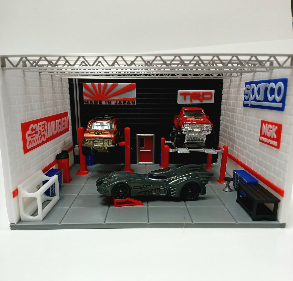 1:64 Scale JDM Garage Diorama Building Kit 3D Printed Workshop Display