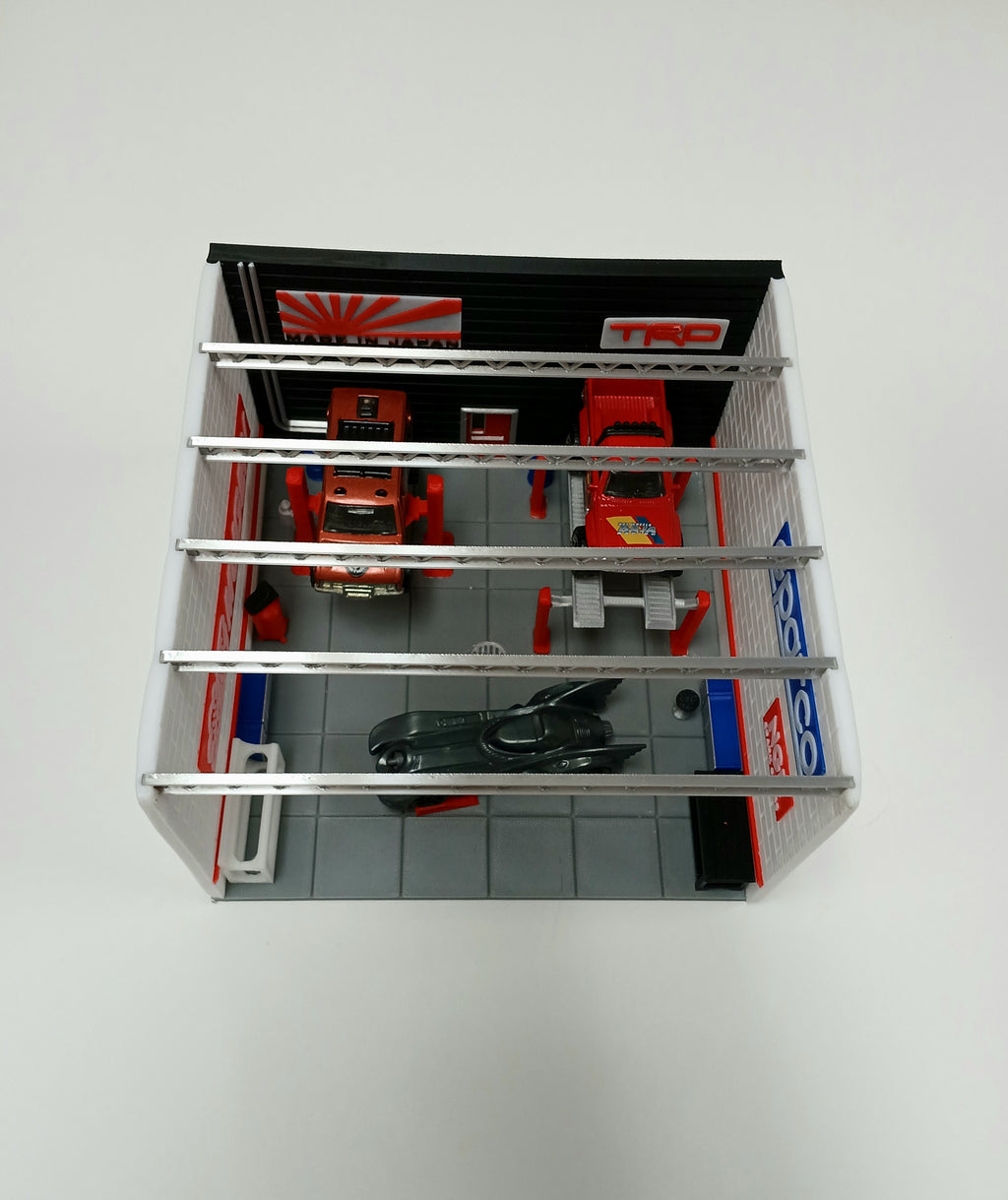 1:64 Scale JDM Garage Diorama Building Kit 3D Printed Workshop Display