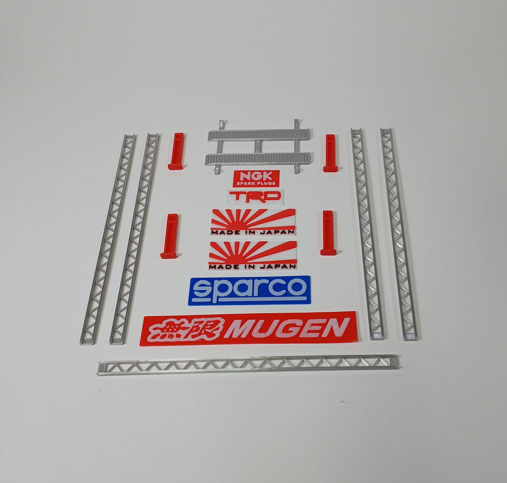 1:64 Scale JDM Garage Diorama Building Kit 3D Printed Workshop Display