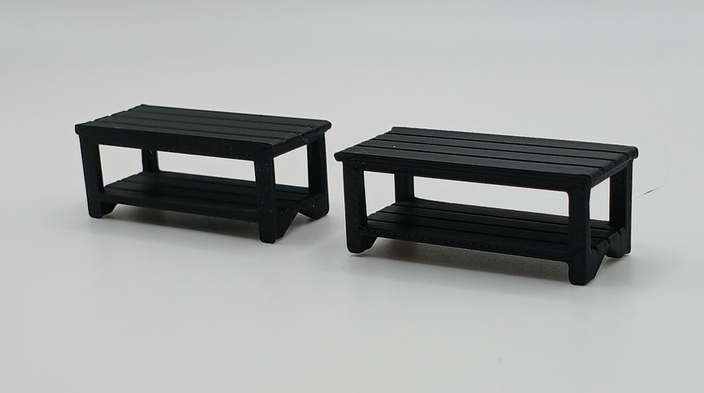 1:64 Scale Black Work Benches 3D Printed Plastic Diorama