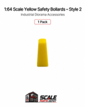 1:64 Scale Yellow Safety Bollards – Style 2 – Industrial Diorama Accessories