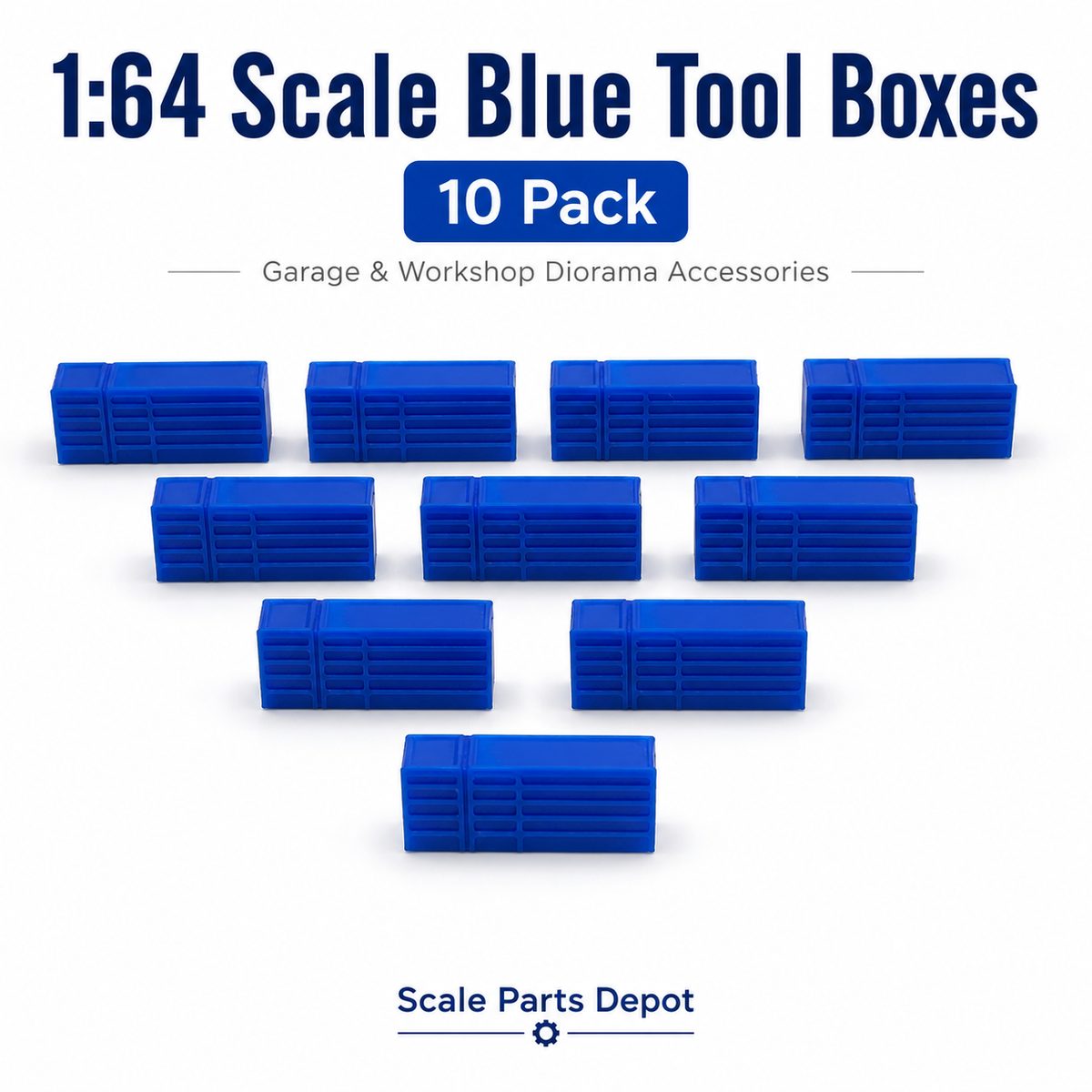1:64 Scale Blue Tool Boxes – Garage & Workshop Diorama Accessories