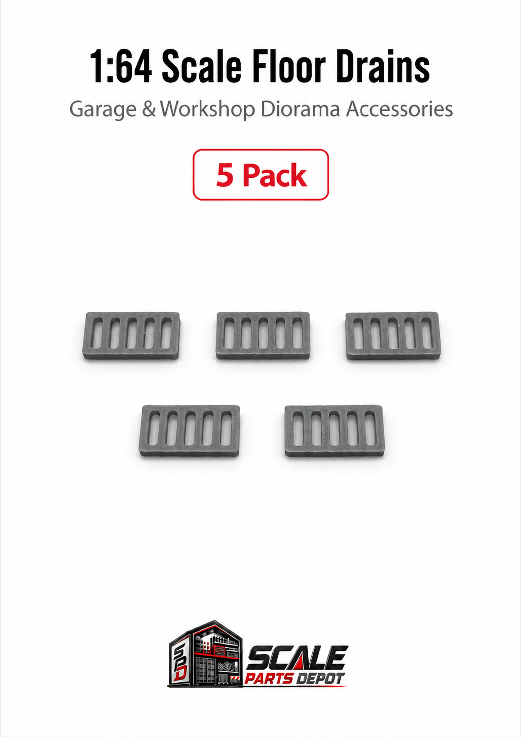 1:64 Scale Floor Drains – Garage & Workshop Diorama Accessories