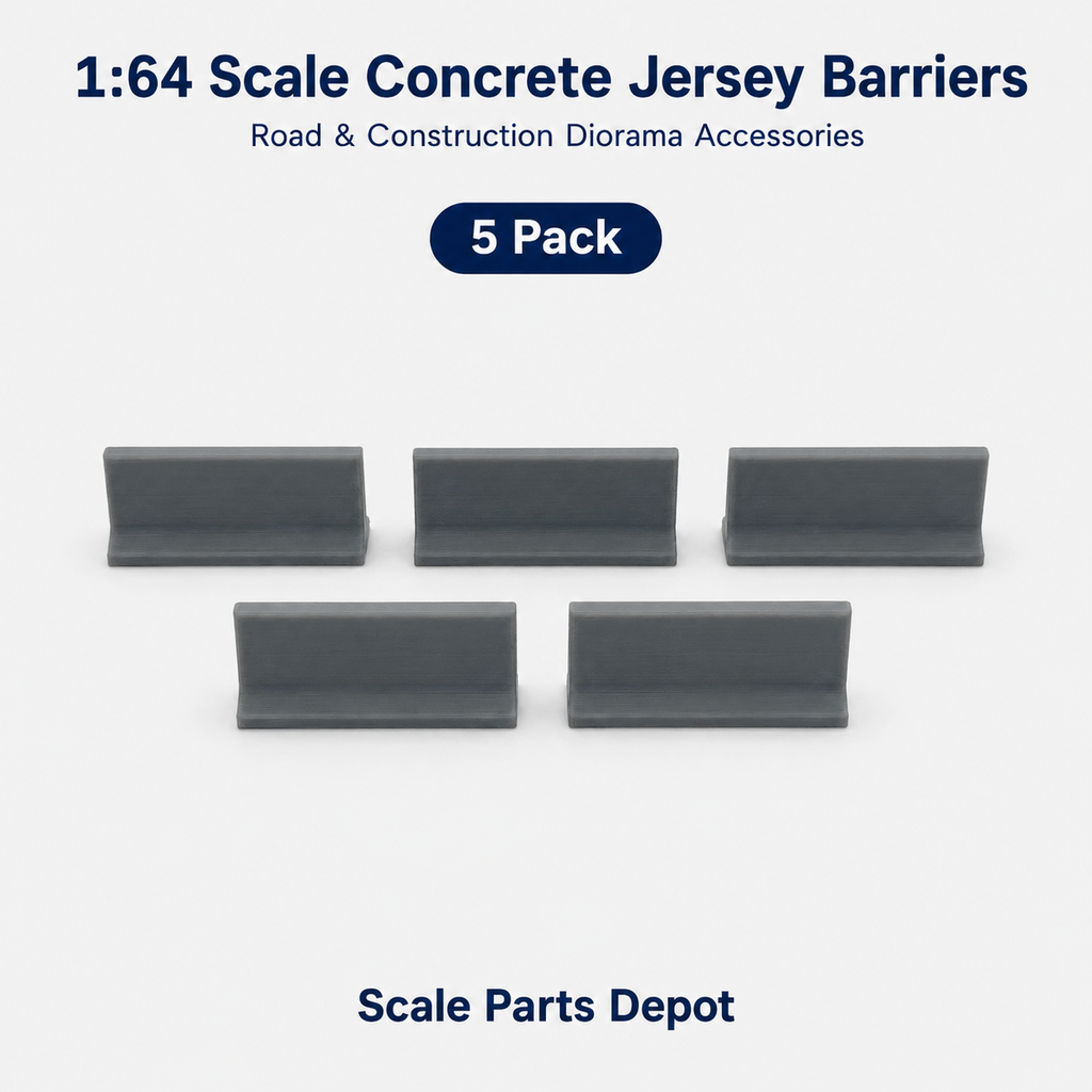 HO Scale (1:87) Concrete-Style Jersey Barriers – Model Railroad Scenery