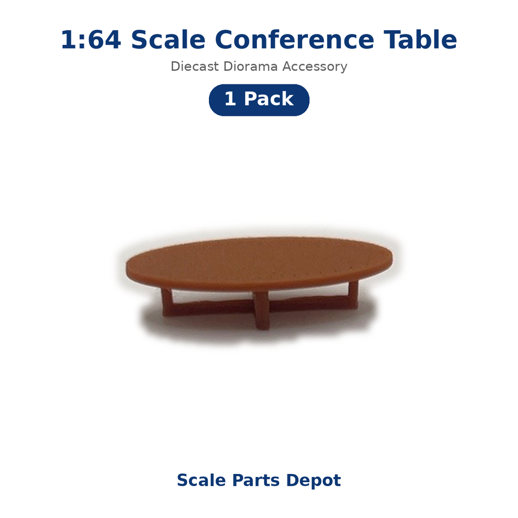 1:64 Scale Conference Table – Diecast Diorama Accessory