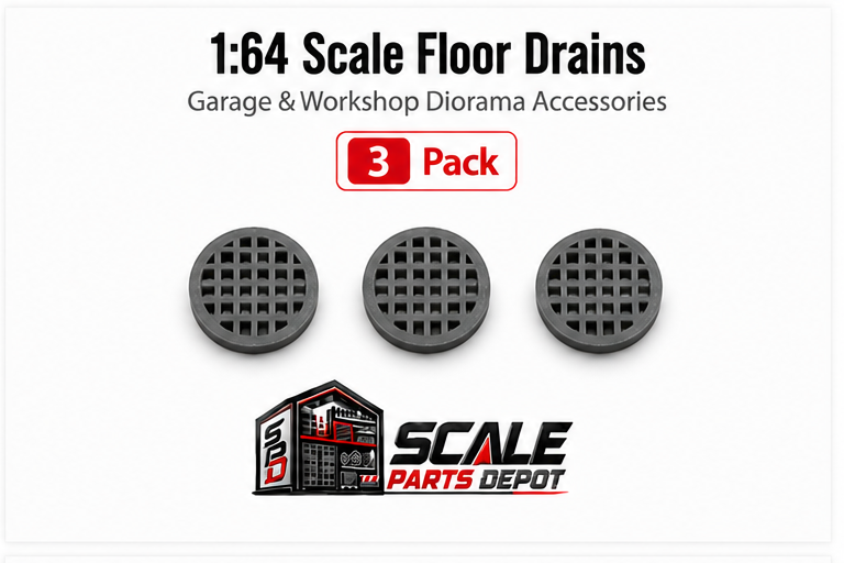 1:64 Scale Small Drain Grates – Garage & Workshop Diorama Accessories