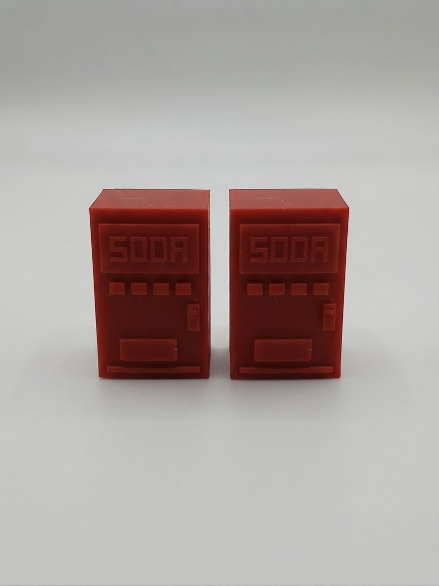 1:64 Scale Red Soda Machine Resin 3D Printed Diorama Accessory