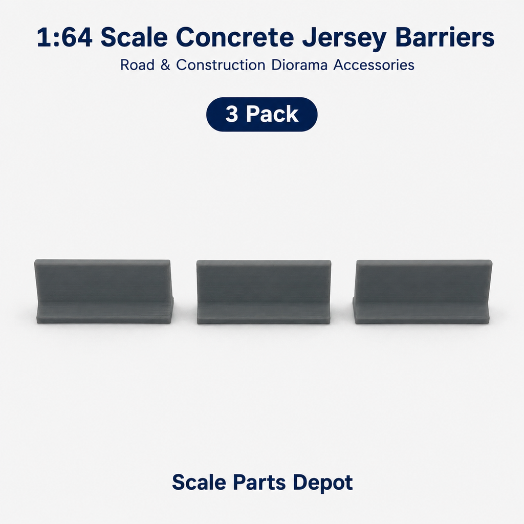 HO Scale (1:87) Concrete-Style Jersey Barriers – Model Railroad Scenery